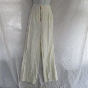 NEW CELINE ITALY ZIPPER TROUSER Pant 36 Luxury Formal CREME WHITE Womens